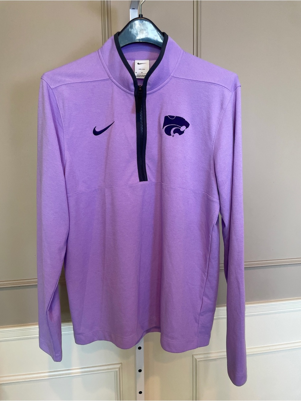 Kansas State Nike Men's 1/4 Zip Pullover Jacket Lavender Embroidered K State